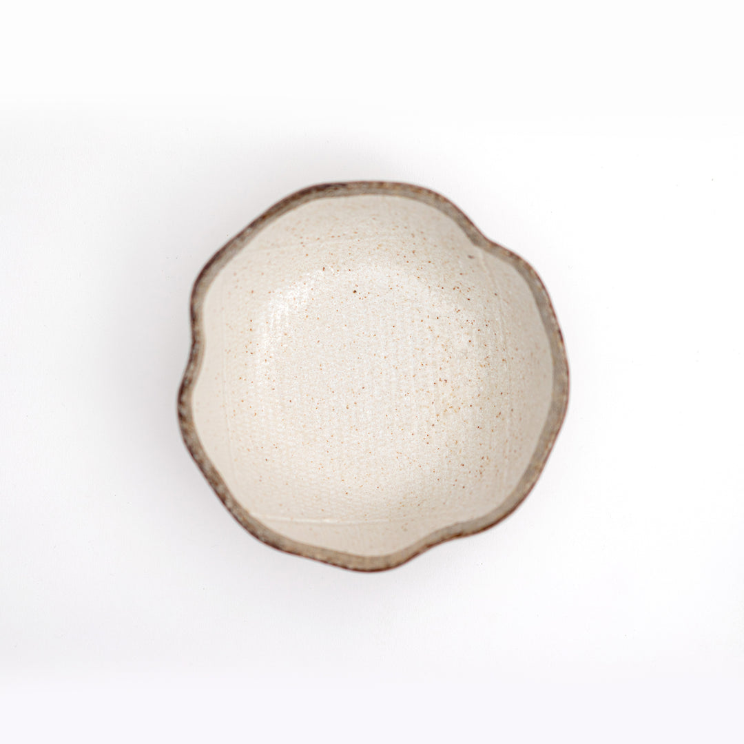 Handmade Textured Japanese Irregular Shape Bowl Mino Ware - Kohiki