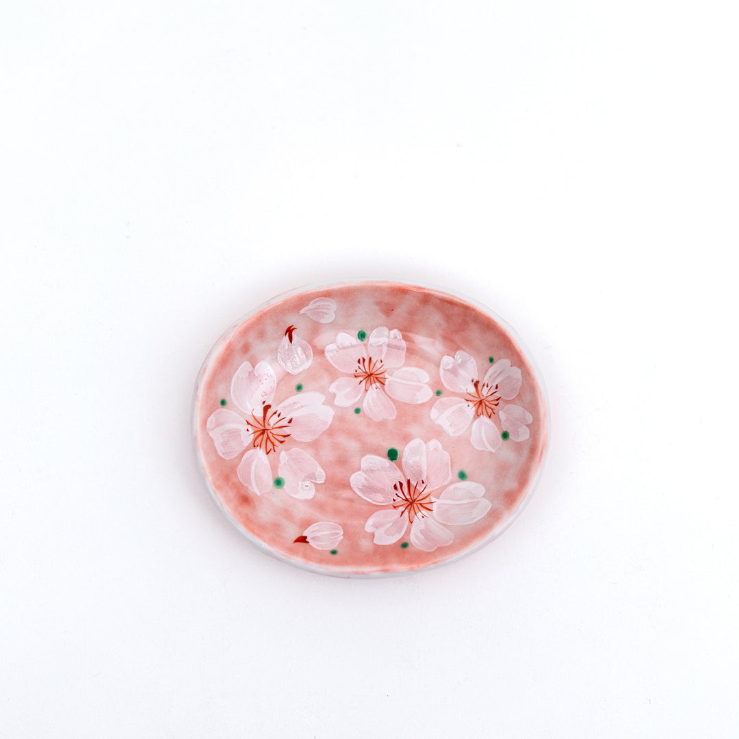Mino Ware Handmade Yayoi-hana Sakura Pink Small Plate