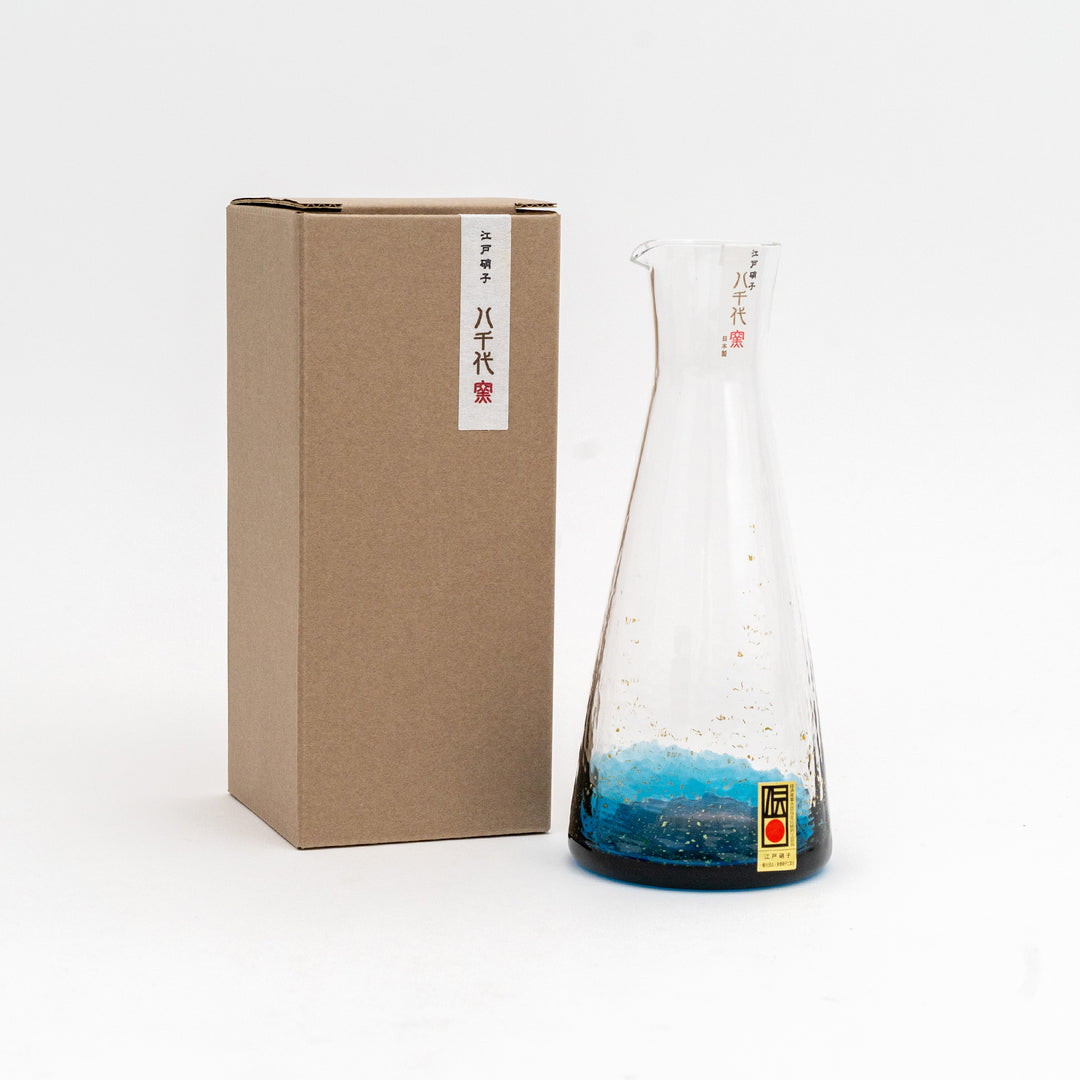 Edo glass Yachiyo Gama Sake Bottle Tokkuri Flask