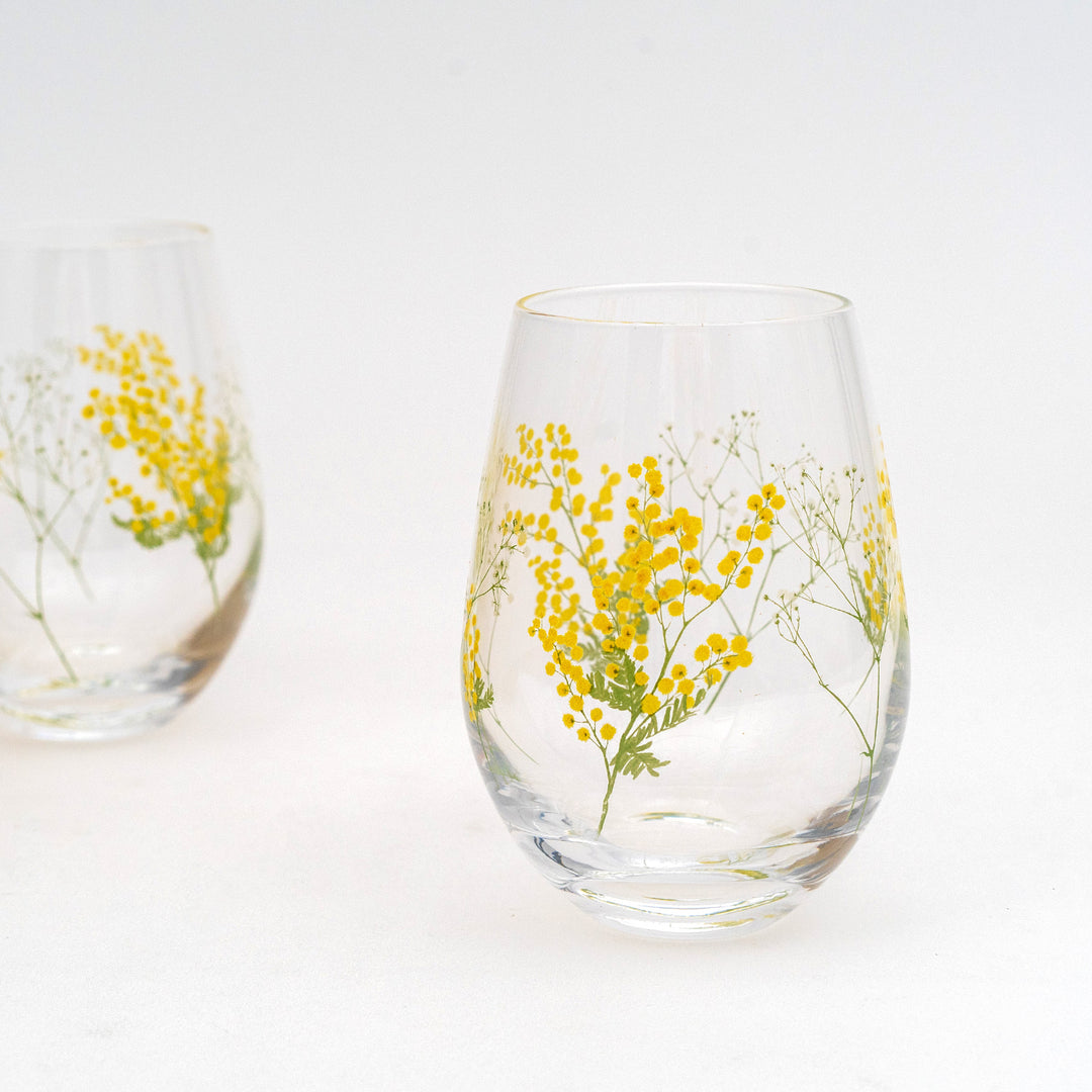 Toyo Sasaki Glass Hanafumi Mimosa Tumbler 360ml 2Pcs Gift Set