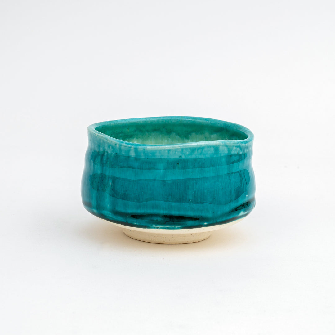 Mino Ware Handmade Matcha Bowl - Turquoise