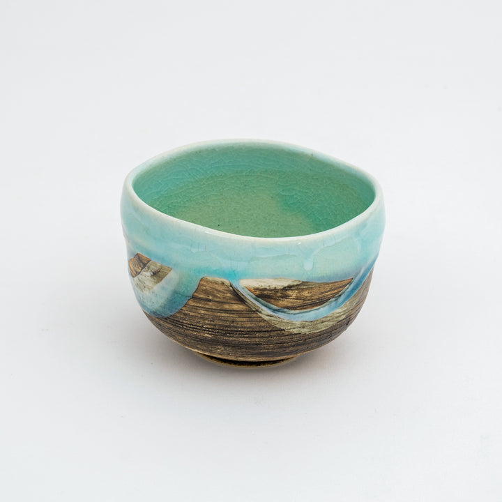 Handmade Japanese Reactive Glaze Matcha Bowl