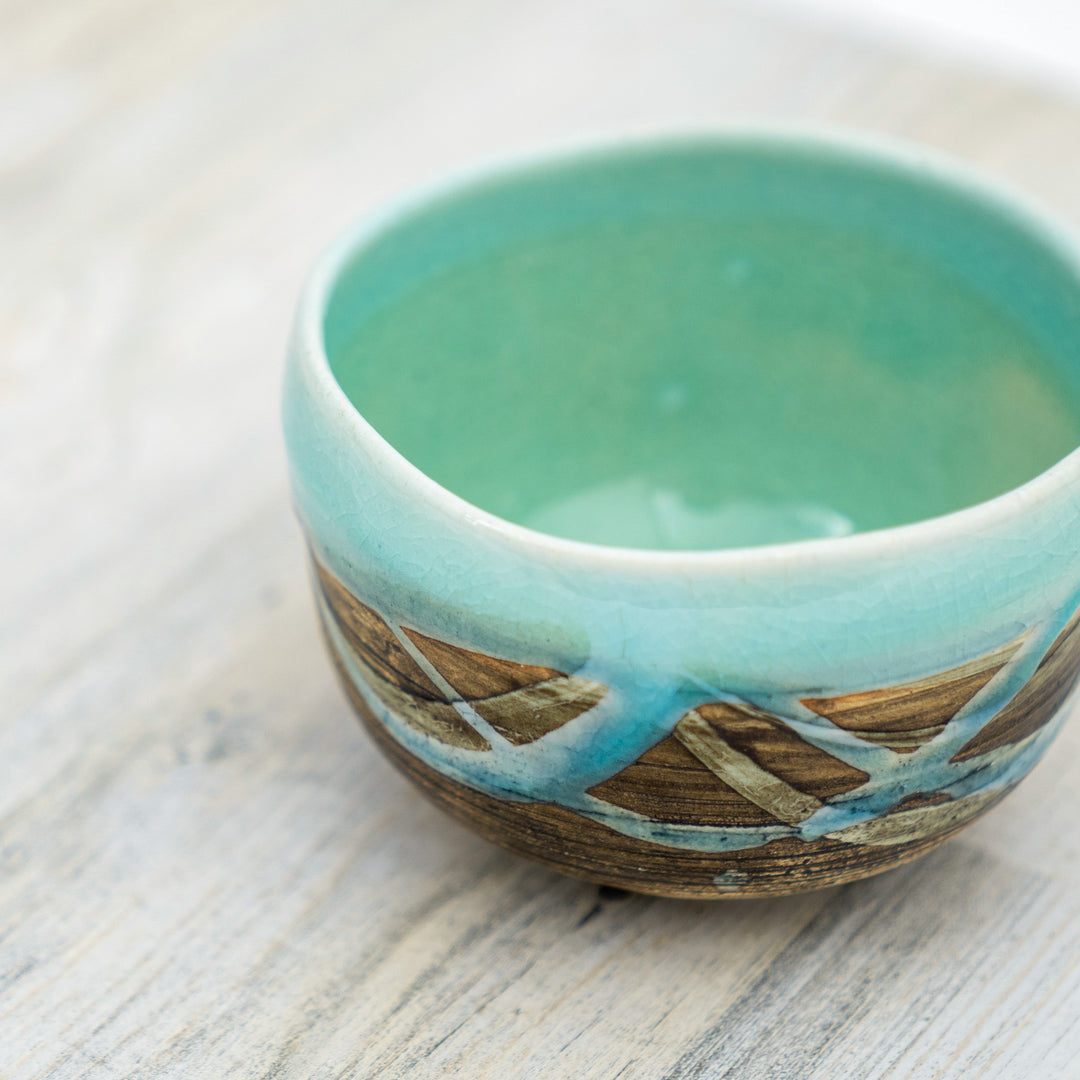Handmade Japanese Reactive Glaze Matcha Bowl
