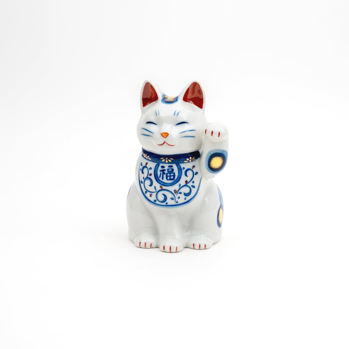 Traditional Japanese Ceramic Ornament - Lucky Cat from Yakushi Kiln