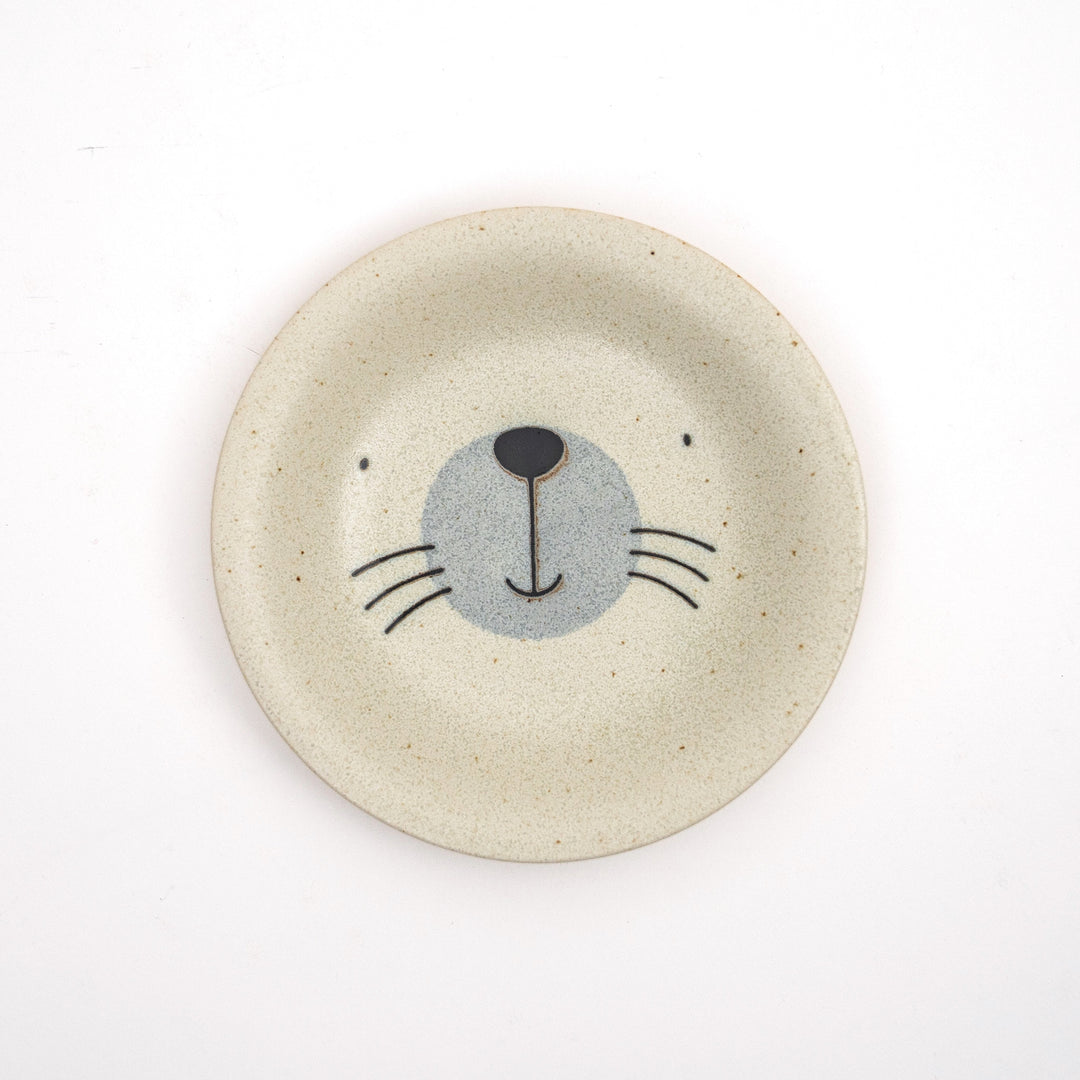 Mino Ware Cute Bread Plate Made in Japan - Seal I Lion