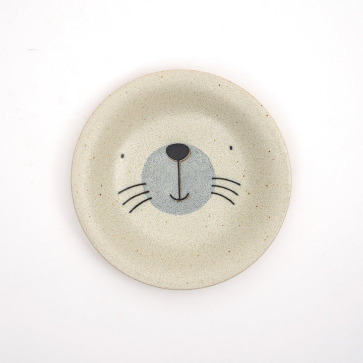 Mino Ware Cute Bread Plate Made in Japan - Seal I Lion