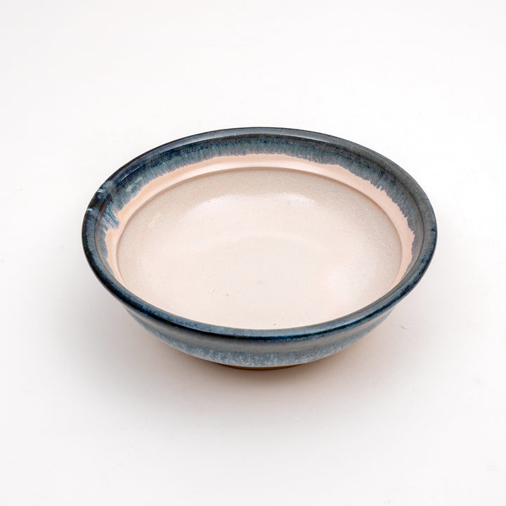 Mino Ware Handmade Blue Haze Bowl with Lid