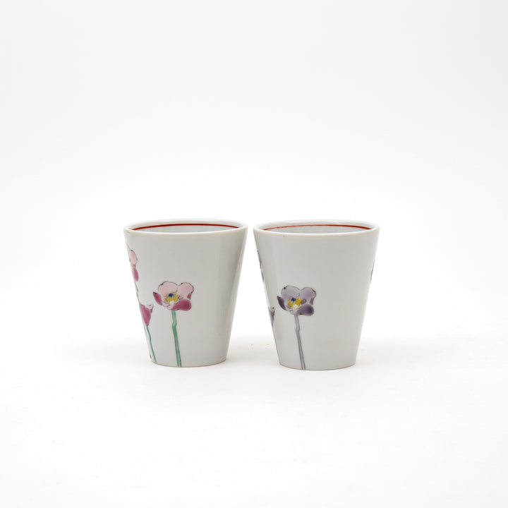 Kutani Yaki - Handmade Poppy Teapot Tea Cups Gift Set By Yasushi Yamachika