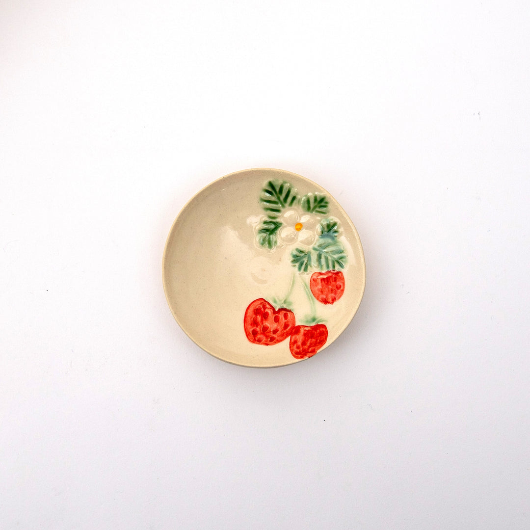 Handmade Small Plate - Strawberry/Mimosa