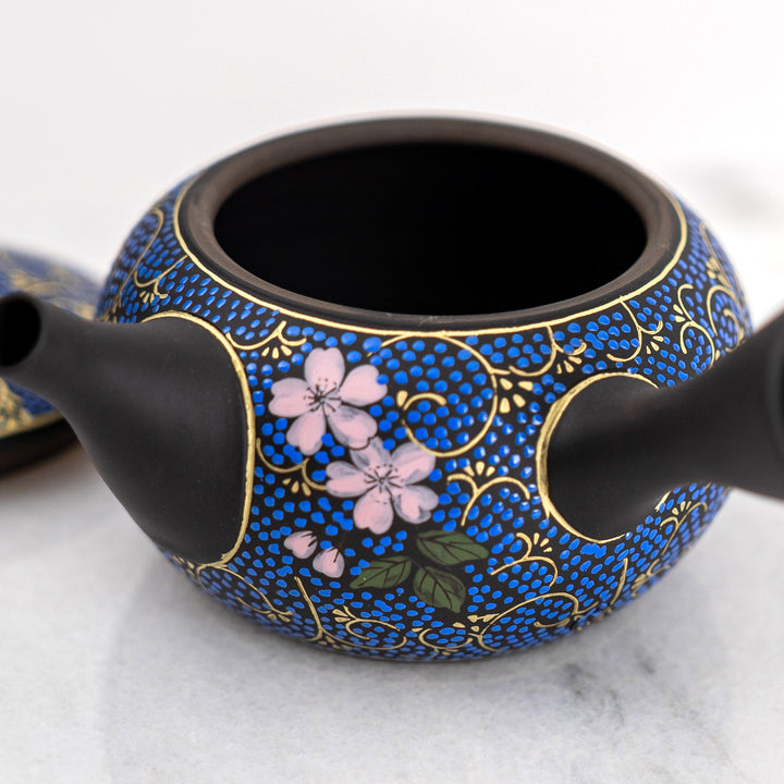 Kutani x Tokoname Ware Handmade Japanese Kyusu Sakura Teapot by Hirotaka Umehara