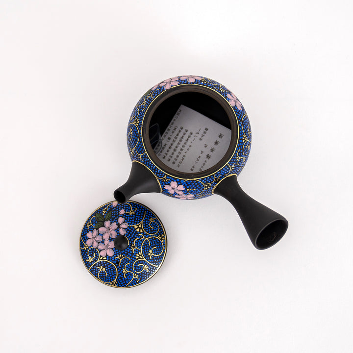 Kutani x Tokoname Ware Handmade Japanese Kyusu Sakura Teapot by Hirotaka Umehara