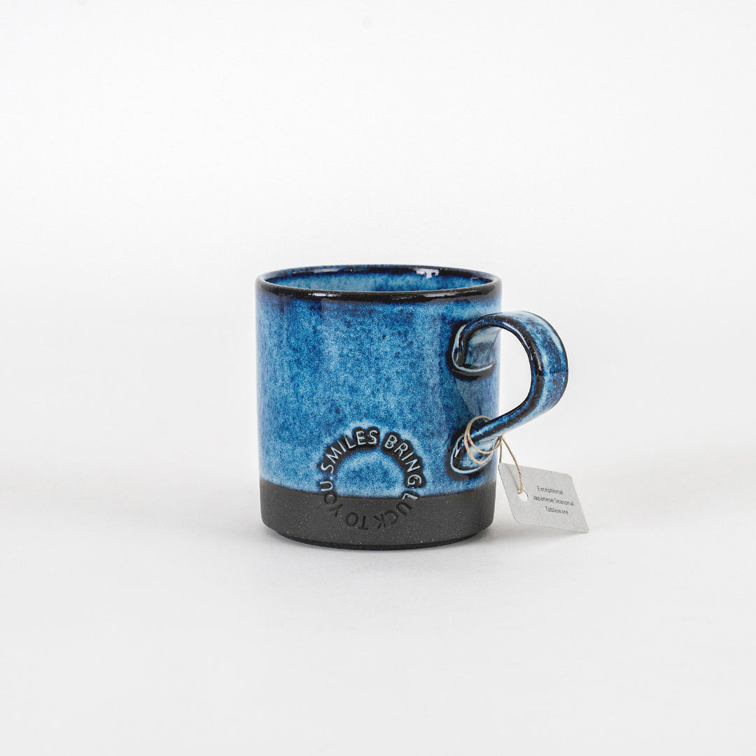 Mino Ware Handmade Coffee Mug - Smiles Bring Luck To You