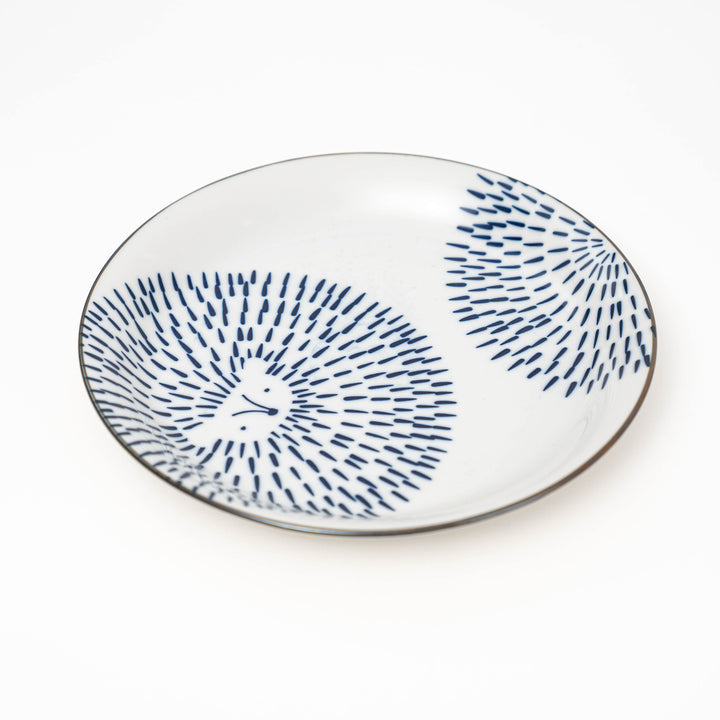 Mino Ware Blue and White Hedgehog Dinner 10" Plate