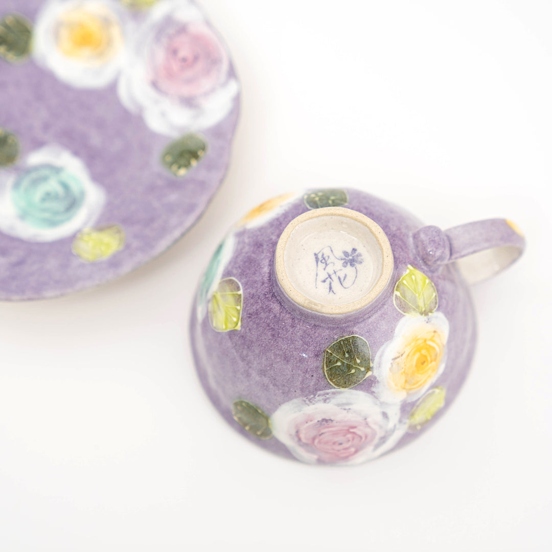 Handcrafted Floral Coffee Cup and Saucer Gift Set