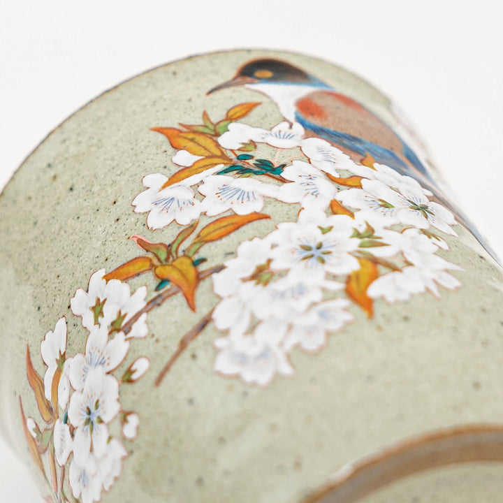 Kutani Ware Hand-painted Wild Cherry Blossom Mug