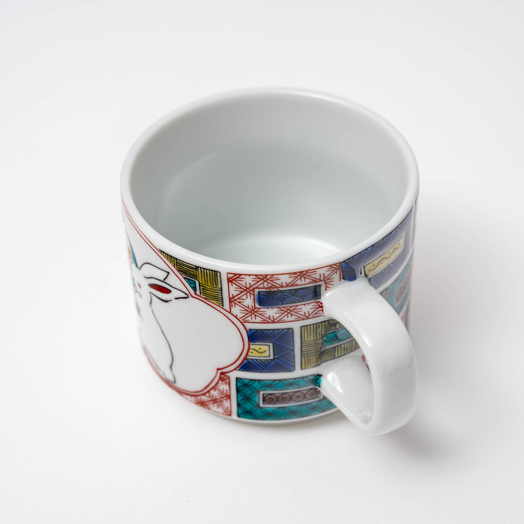 Kutani Ware Hand-painted Zodiac Rabbit Coffee Mug