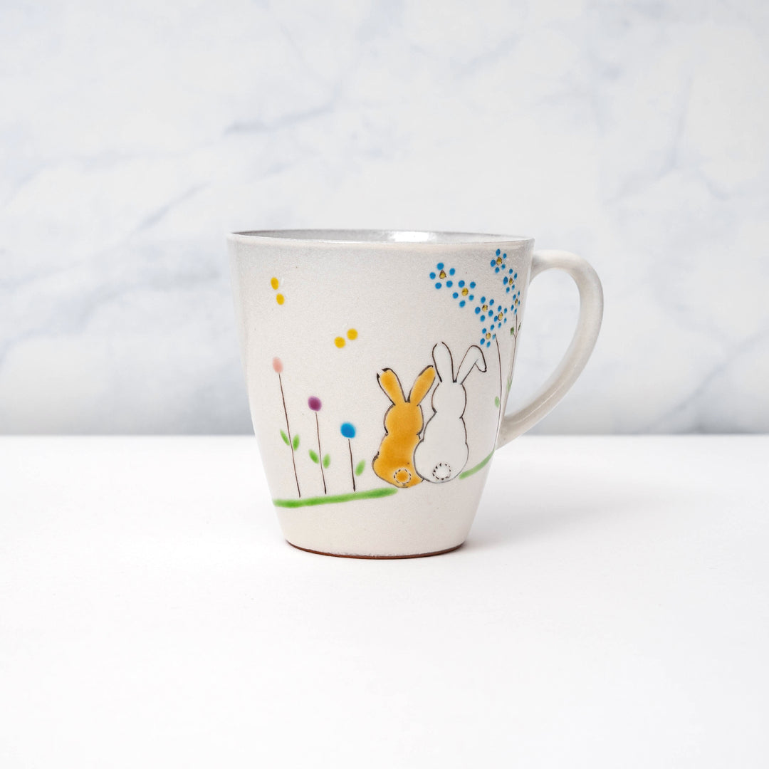 Kutani Ware Hand-painted Rabbit Coffee Mug