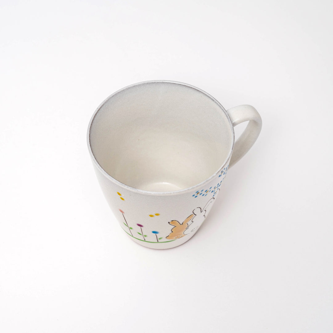 Kutani Ware Hand-painted Rabbit Coffee Mug