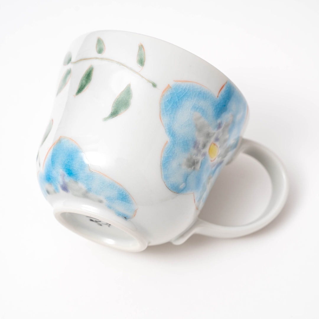 Kutani Warer Handmade Flower Mug by 川合 孝知 Kawai Takatomo 0824