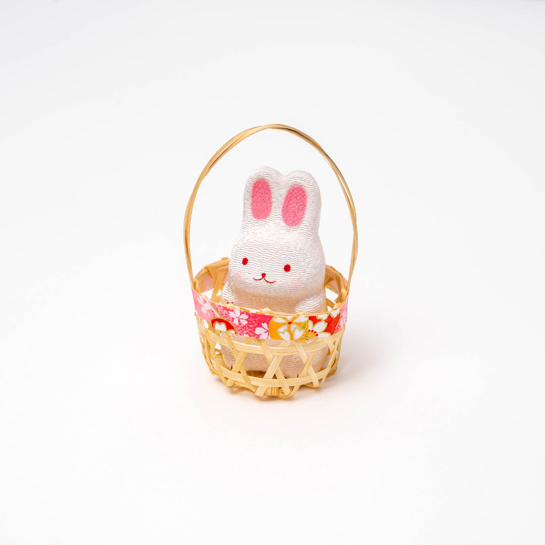 Handcrafted Adorable Rabbit in basket -R19