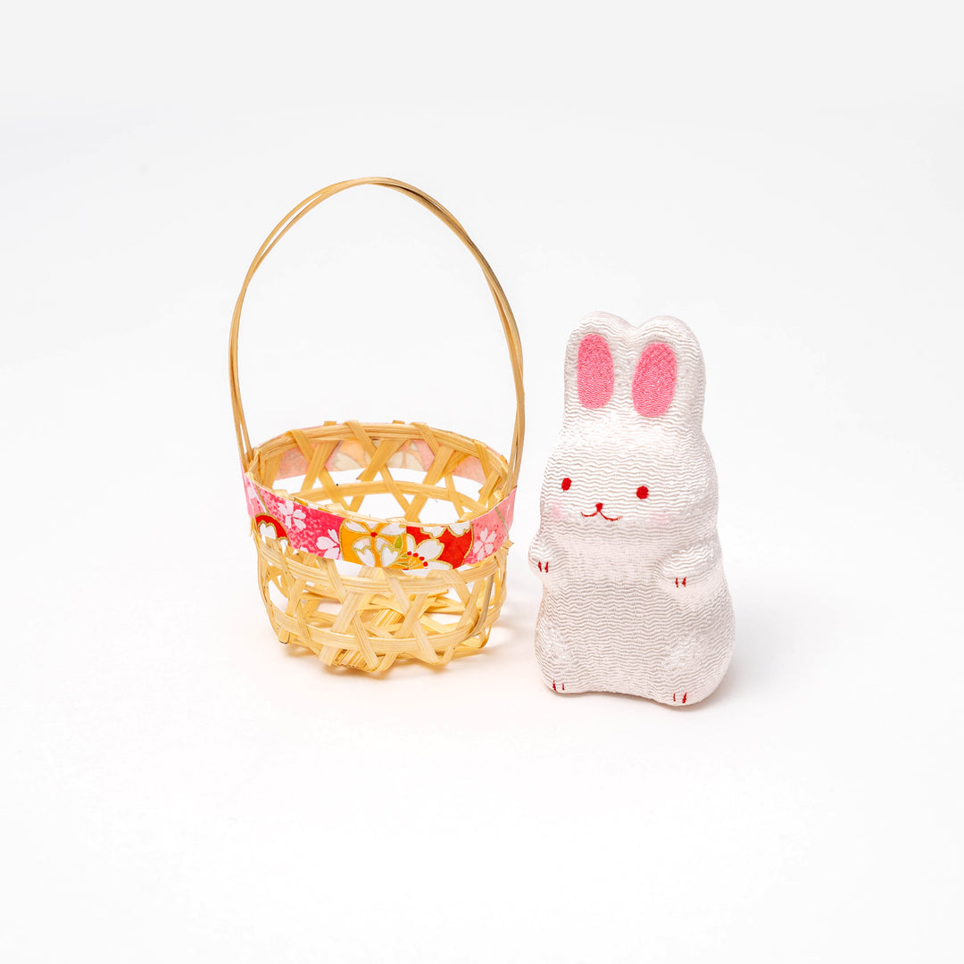 Handcrafted Adorable Rabbit in basket -R19