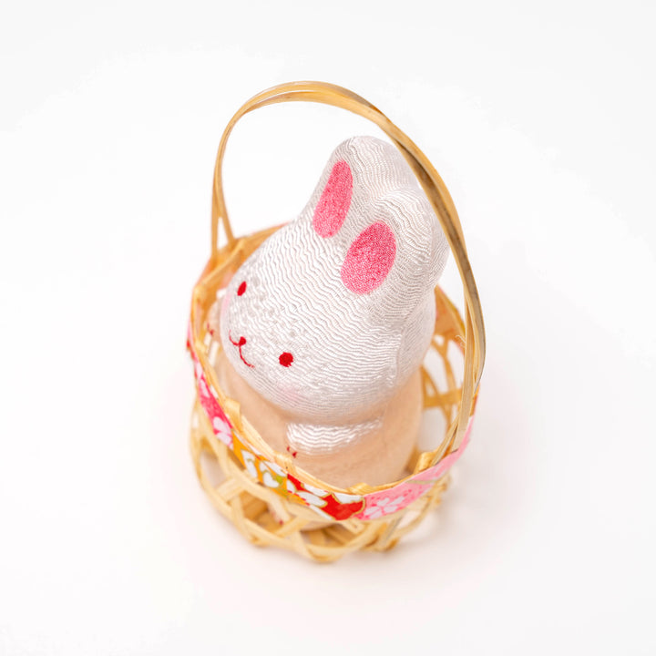 Handcrafted Adorable Rabbit in basket -R19