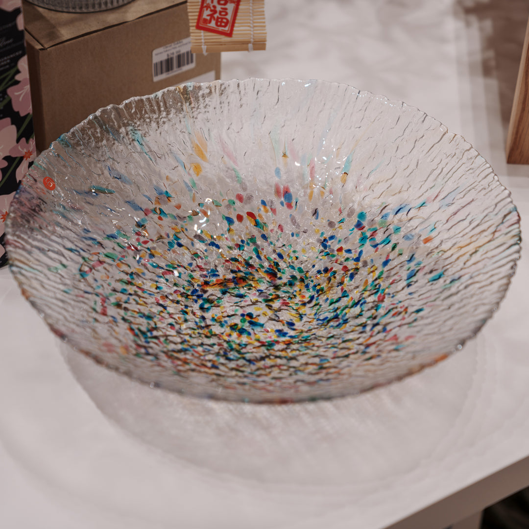 Tsugaru Vidro Handcrafted Glass Serving Bowl