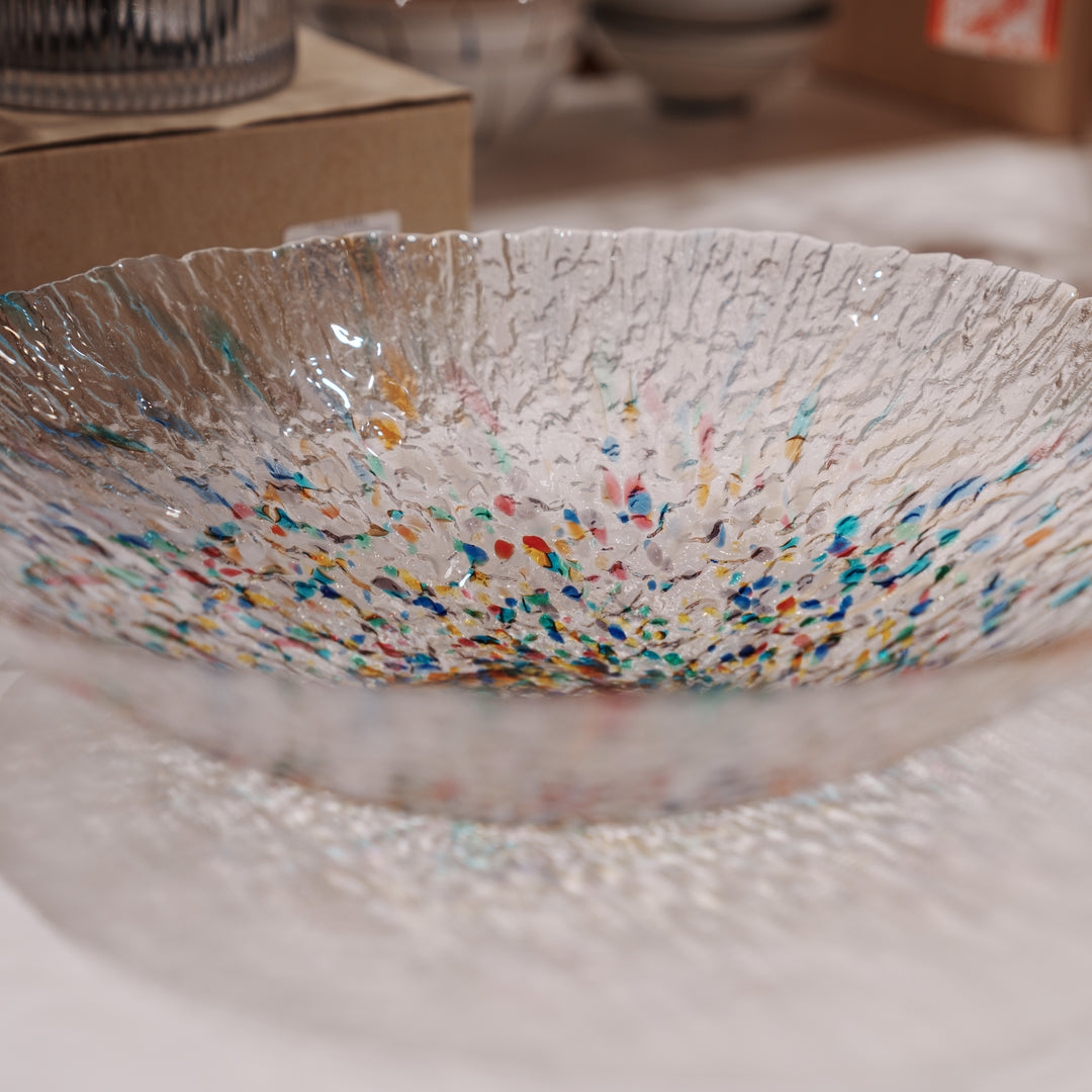 Tsugaru Vidro Handcrafted Glass Serving Bowl