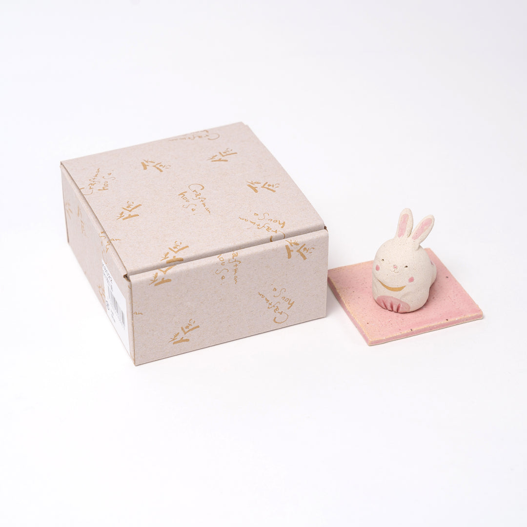 Craftman House - Handmade Pink Cute Rabbit Incense Holder