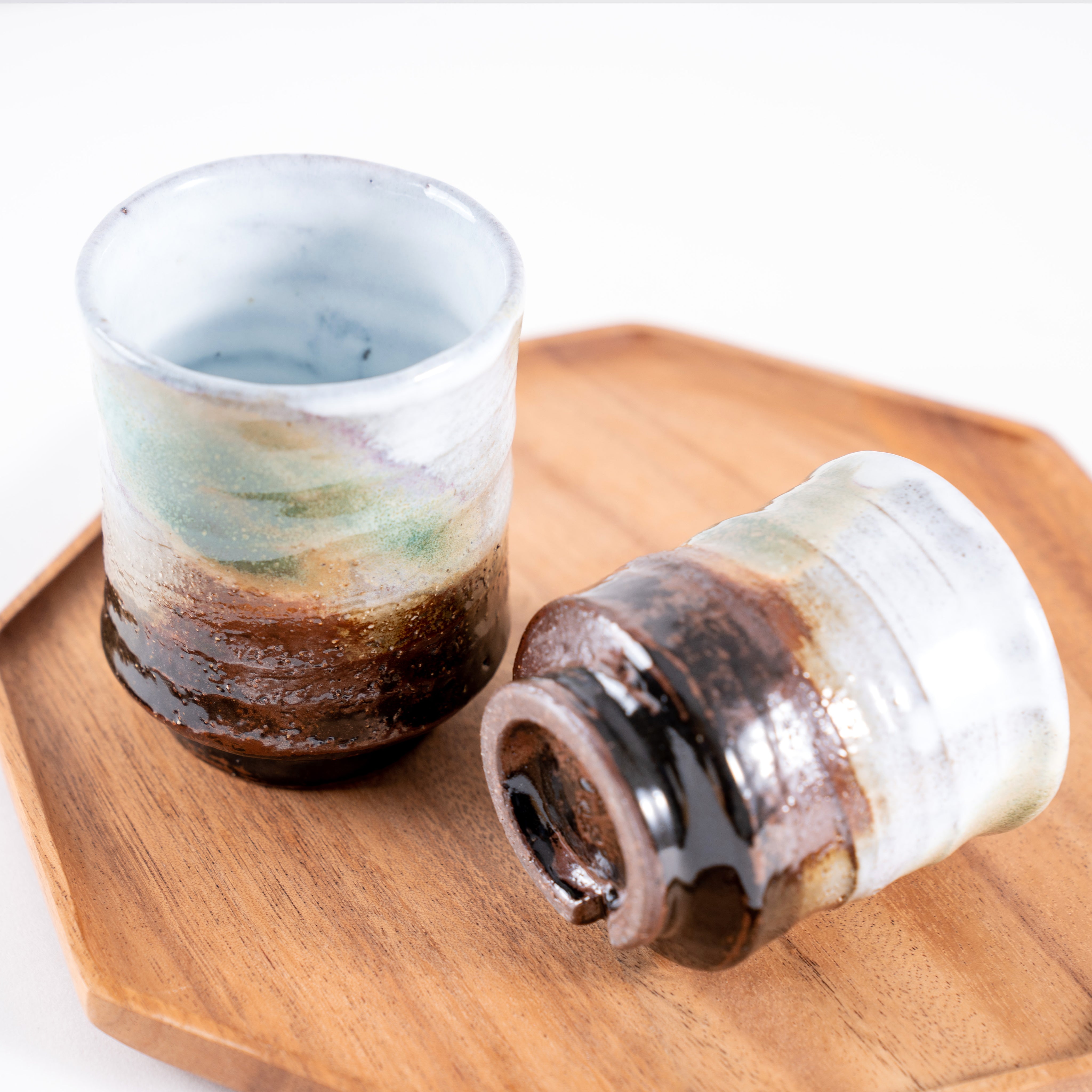 Handcrafted Hagi Ware Tea Cups/Yunomi Set of 2Pcs Presented in a