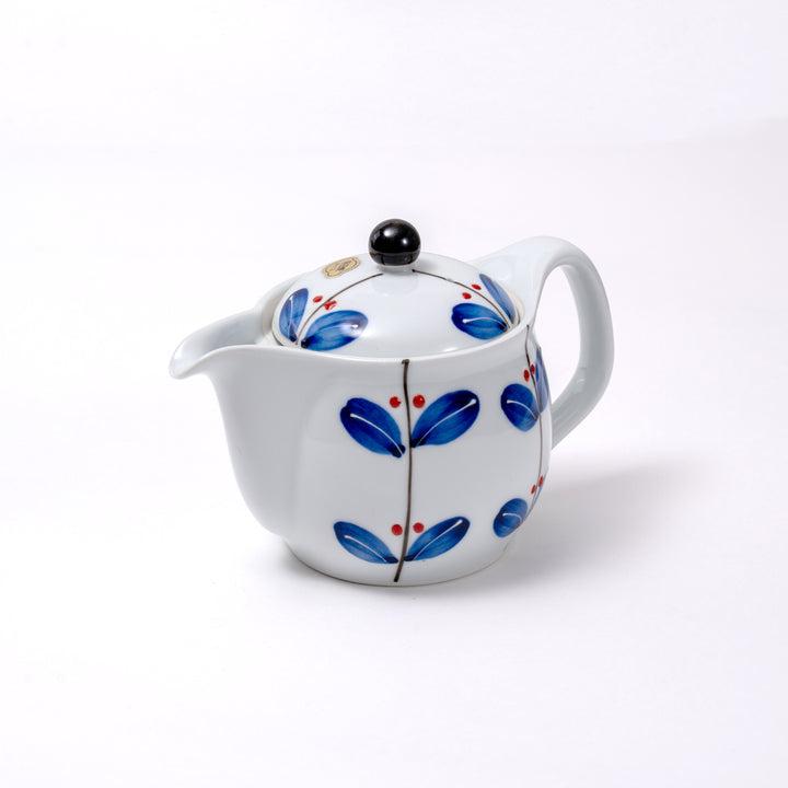 Handcrafted Arita Ware Teapot with Strainer: Hand-painted Floral Single Serve Tea Pot