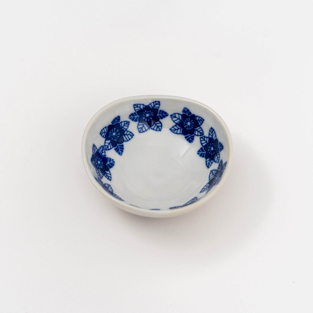 Mino Ware Hand-painted  Blue Flower Small Bowl