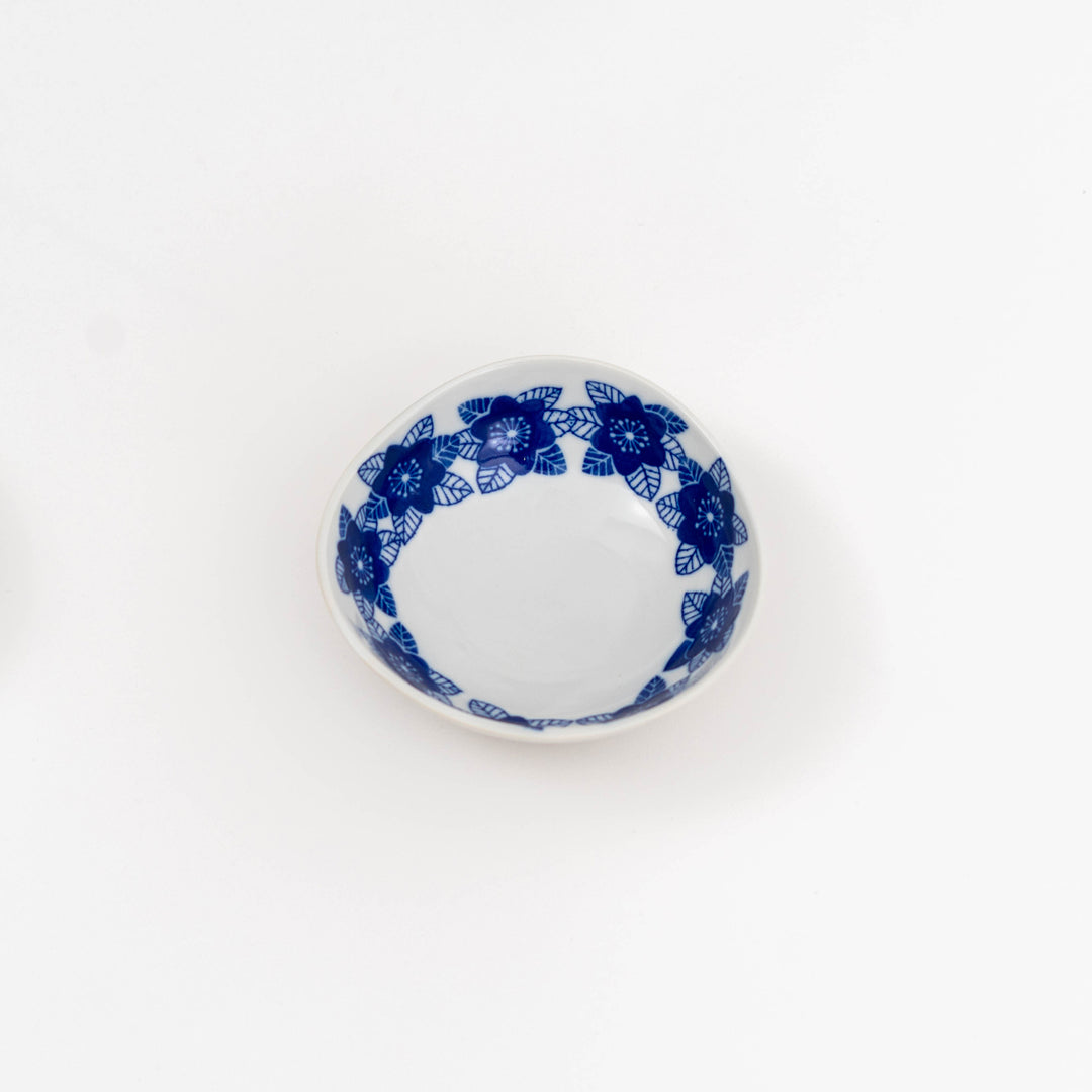 Mino Ware Hand-painted  Blue Flower Small Bowl