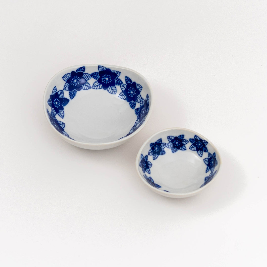 Mino Ware Hand-painted  Blue Flower Small Bowl