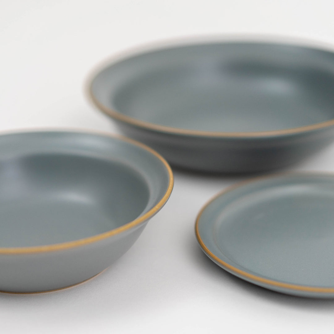 Mino Ware Edge Line Plate - Gray