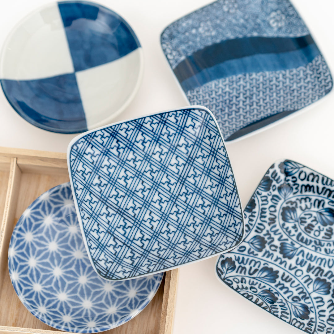 Japanese Tradition Pattern Mini Dish Gift Set