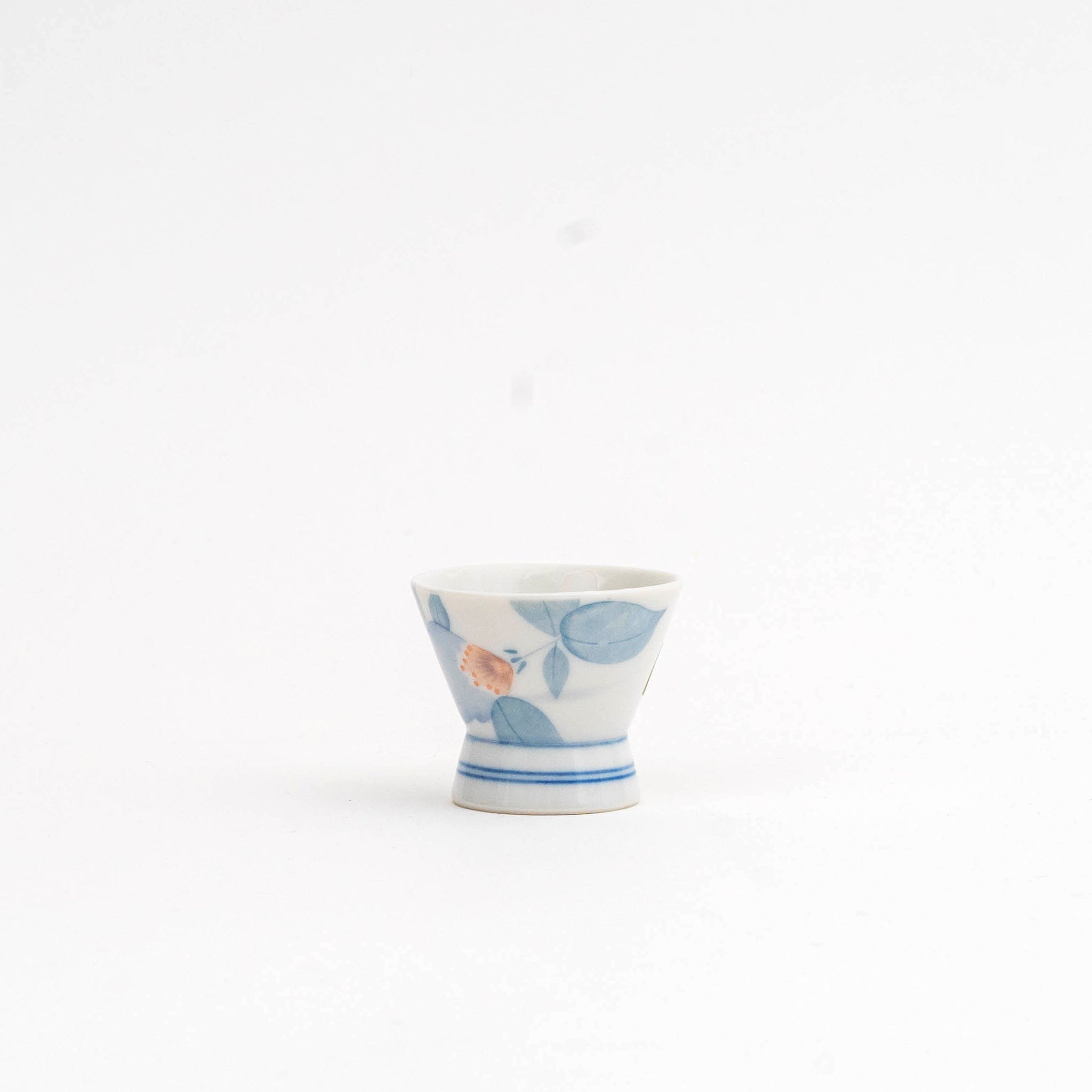 Japanese Flower-painted Triangle Sake Bottle and Cup – Great