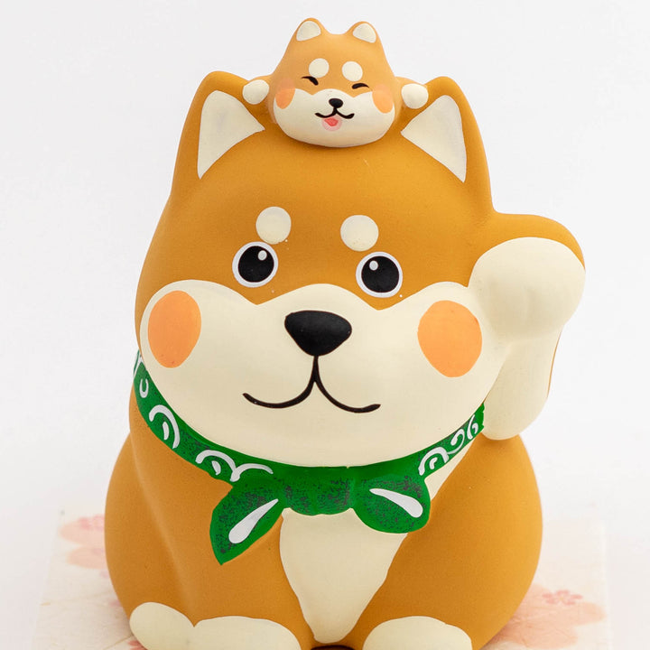 Shiba Dog Piggy Bank Beckoning dog -Brown