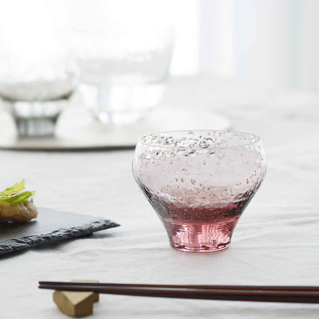 Handmade Edo Glass Gold Leaf Sake Cup
